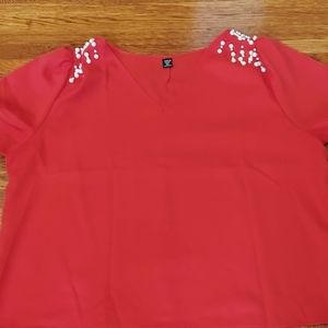Shein Curve Red Shirt